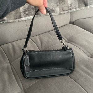 Vintage Coach wristlet.  Black Leather